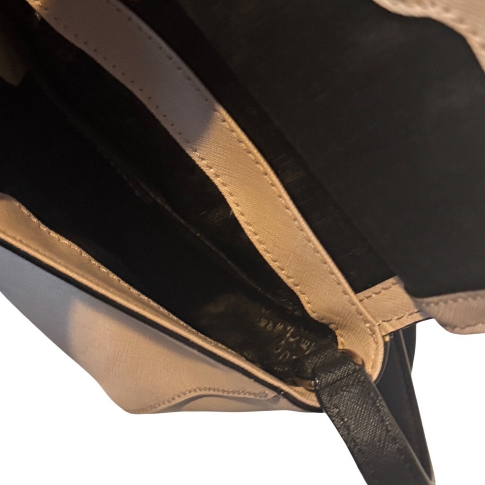 Kate Spade Laurel Mini Crossbody Leather Bi Tone Black Almondine Bag - Picture 8 of 11